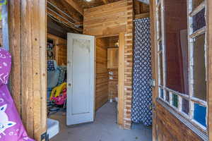 Bathroom featuring concrete flooring