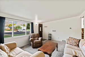 View of carpeted living room