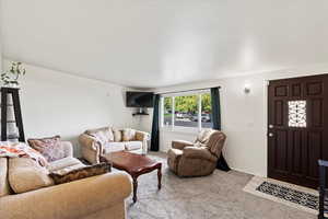 View of carpeted living room