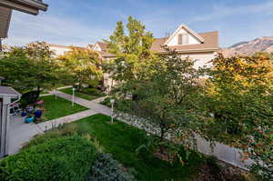 View of yard featuring a mountain view