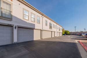 Exterior space with a garage