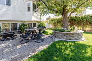 View of patio / terrace featuring a fire pit