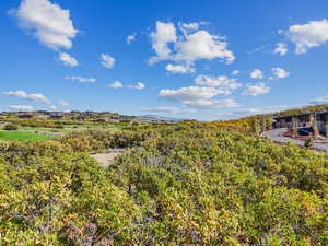 East-facing views of the Tuhaye Golf Course and Uinta Mountains beyond.