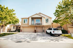 View of front of house with a garage