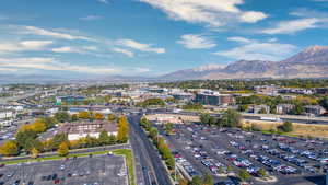 Aerial view featuring a mountain view