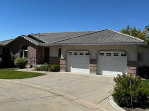 Ranch-style home with a garage