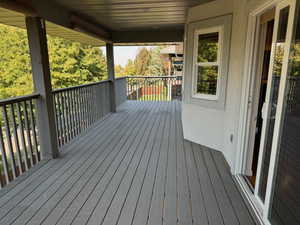 Covered Deck (30' long) with views of the valley - includes sunshades (Trex Decking)