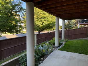 View of Private Backyard from Covered Patio