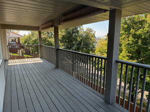 Covered Deck (30' long) with views of the valley - includes sunshades (Trex Decking)