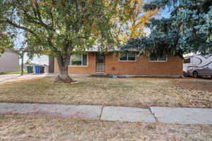 View of front of home with a front yard