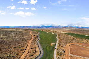 Drone / aerial view featuring a mountain view