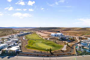 Bird's eye view with a mountain view