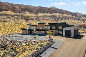 Exterior space with a mountain view