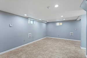 Basement with a wealth of natural light