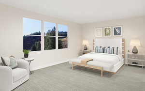 View of carpeted bedroom