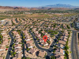 Bird's eye view featuring a mountain view