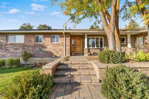 View of front of home featuring a porch