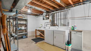 Laundry room with washing machine and dryer