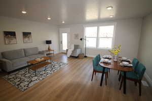 Living room and dining area