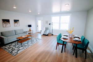 Living room and dining area