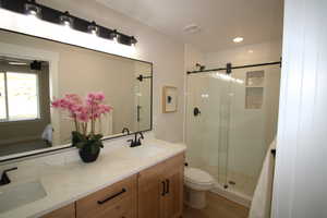 Primary bedroom bathroom with double sinks