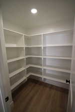 Spacious kitchen pantry with abundant shelving