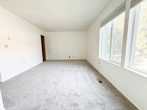 View of carpeted spare room