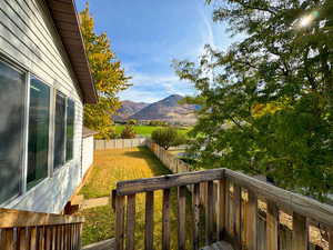 View of yard featuring a mountain view