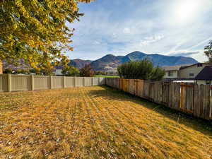 View of yard featuring a mountain view