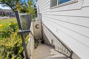 Exterior details featuring wood walls