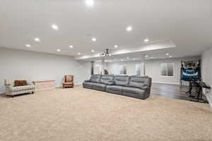 Living room featuring wood-type flooring