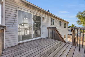 View of wooden deck