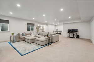 View of carpeted living room