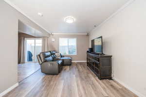 Living room with newer LVP flooring