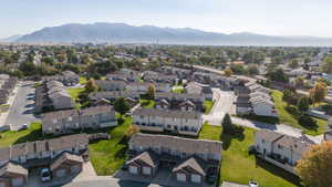 Drone / aerial view with a mountain view