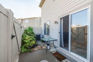 View of patio / terrace featuring central AC