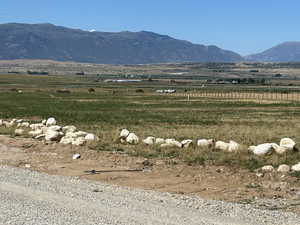 Property view of mountains with a rural view