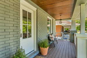 Wooden terrace with covered porch