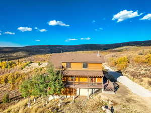 Exterior space featuring a mountain view