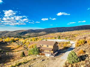 Bird's eye view featuring a mountain view