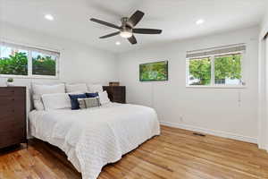 Lots of natural light in bedroom