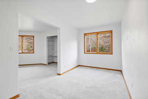 Spare room with light colored carpet and a healthy amount of sunlight