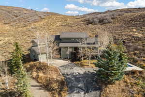 Exterior space with a mountain view