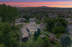 View of aerial view at dusk