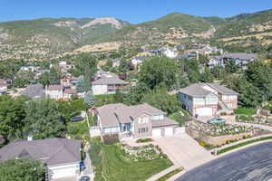 Bird's eye view featuring a mountain view