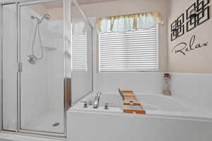 Bathroom with independent shower and bath