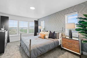 Bedroom with carpet floors