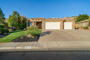 View of front of home with a garage