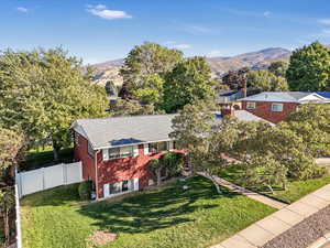 Exterior space featuring a mountain view