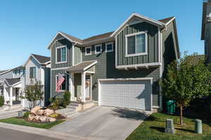 View of front of home with a garage